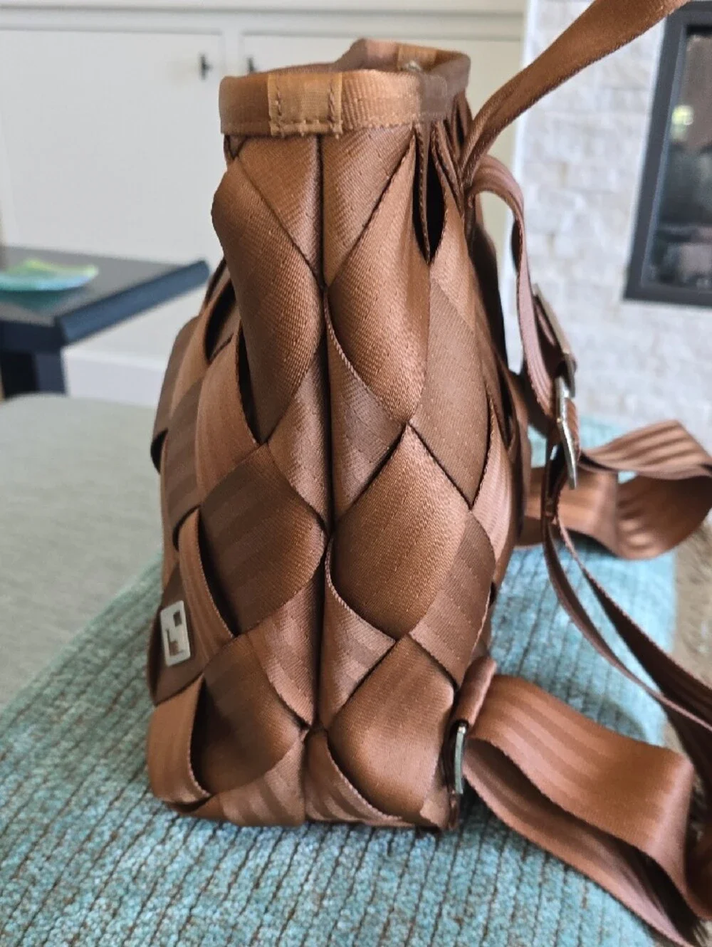 NWOT MAGGIE BAGS Woven Satin Brown Backpack - Men